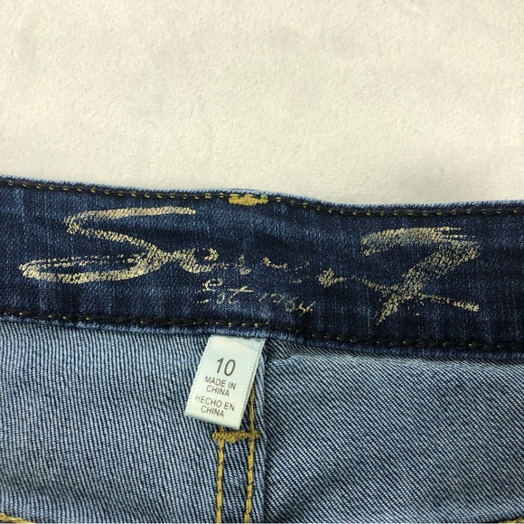 Seven7 Bermuda Shorts Denim Stretch Casual Classic Summer Dark Wash Simple - Picture 2 of 11